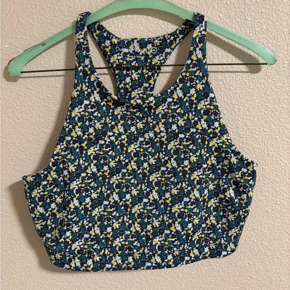 Outdoor Voices floral racerback sports bra